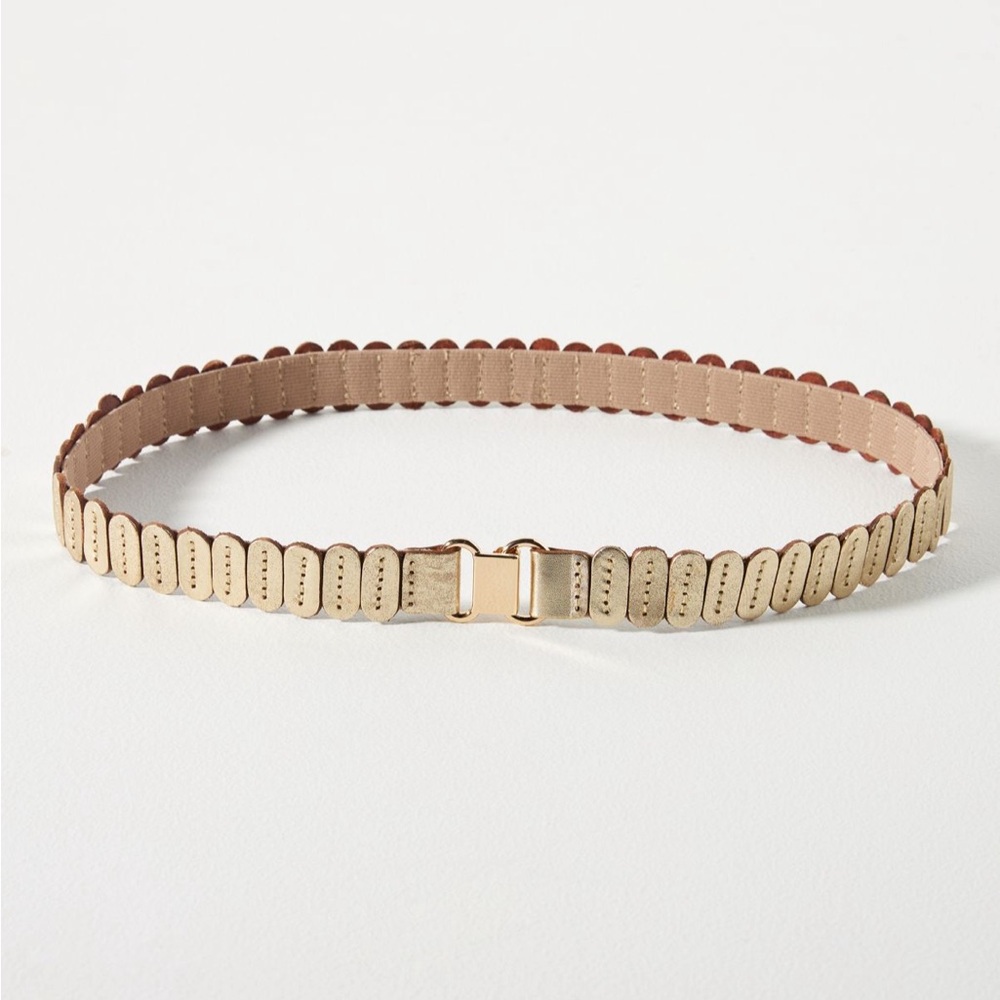 Gold Scalloped Anthropologie Elastic Waist Belt